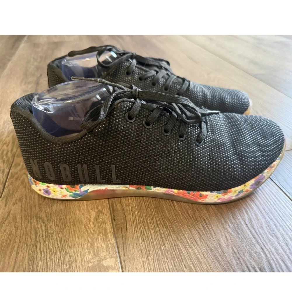 NOBULL Black Impact Daisy Floral Trainer Sneakers Womens 12.5 Mens 11